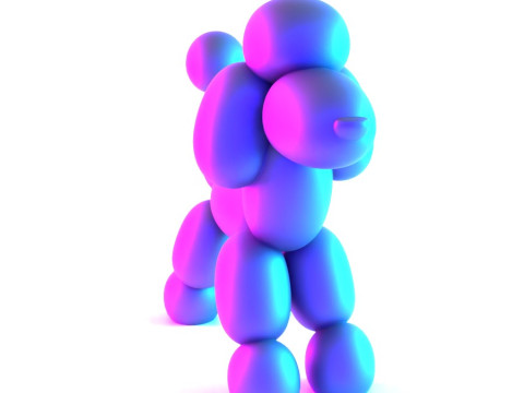 3D Printing Royal Poodle Balloon Decoration Props Second Life toy 3D Model