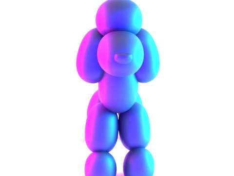 3D Printing Royal Poodle Balloon Decoration Props Second Life toy 3D Model
