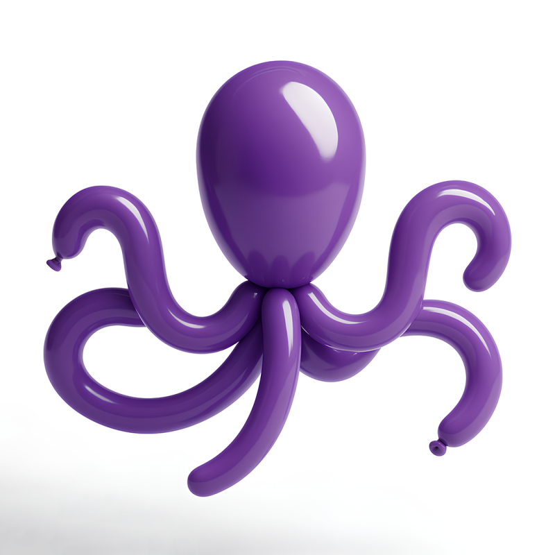 3D Printing Purple Octopus Balloon Decoration Props Second Life toy 3D 모델 .c4d .max .obj .3ds .fbx .stl .blend 