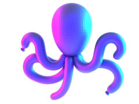 3D Printing Purple Octopus Balloon Decoration Props Second Life toy 3D Model