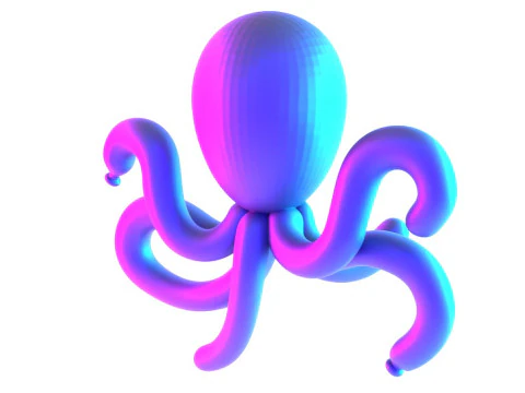 3D Printing Purple Octopus Balloon Decoration Props Second Life toy 3D Model
