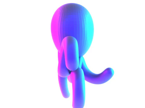 3D Printing Purple Octopus Balloon Decoration Props Second Life toy 3D Model