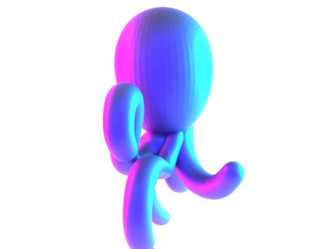 3D Printing Purple Octopus Balloon Decoration Props Second Life toy 3D Model
