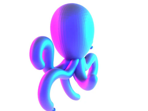 3D Printing Purple Octopus Balloon Decoration Props Second Life toy 3D Model