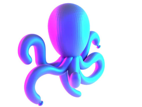 3D Printing Purple Octopus Balloon Decoration Props Second Life toy 3D Model