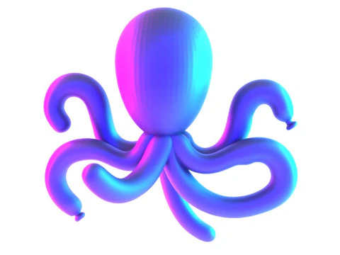 3D Printing Purple Octopus Balloon Decoration Props Second Life toy 3D Model