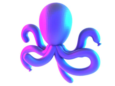 3D Printing Purple Octopus Balloon Decoration Props Second Life toy 3D Model