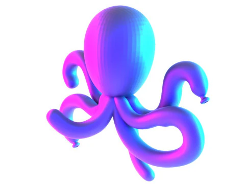 3D Printing Purple Octopus Balloon Decoration Props Second Life toy 3D Model