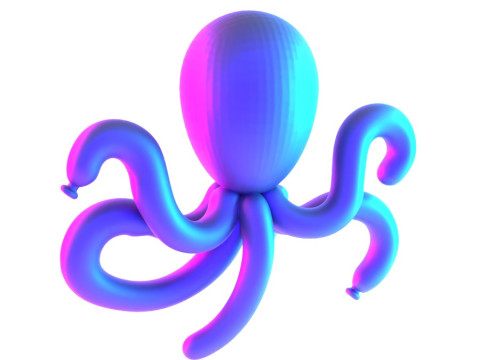 3D Printing Purple Octopus Balloon Decoration Props Second Life toy 3D 모델