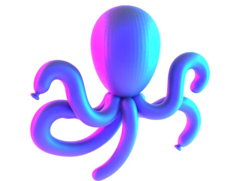 3D Printing Purple Octopus Balloon Decoration Props Second Life toy 3D Model