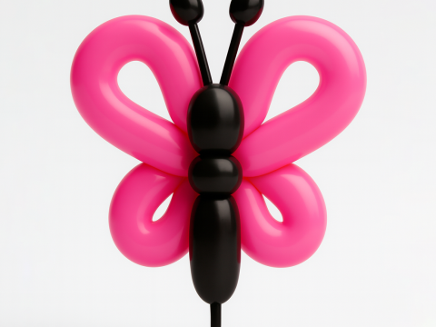 3D Printing Butterfly Pink Wings Balloon Decoration Props Second Life toy 3D Model