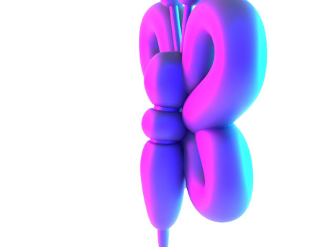 3D Printing Butterfly Pink Wings Balloon Decoration Props Second Life toy 3D Model