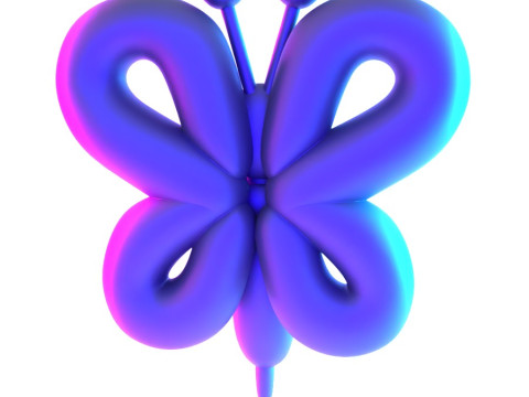 3D Printing Butterfly Pink Wings Balloon Decoration Props Second Life toy 3D Model