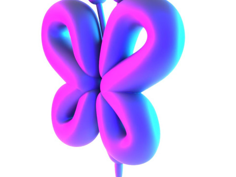 3D Printing Butterfly Pink Wings Balloon Decoration Props Second Life toy 3D Model