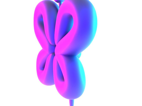 3D Printing Butterfly Pink Wings Balloon Decoration Props Second Life toy 3D Model