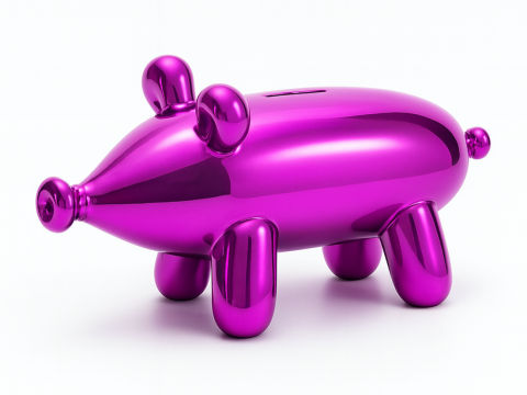 3D Printing Violet Piggy Balloon Decoration Props Second Life toy 3D Modell