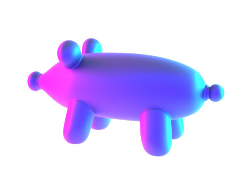 3D Printing Violet Piggy Balloon Decoration Props Second Life toy 3D Модель
