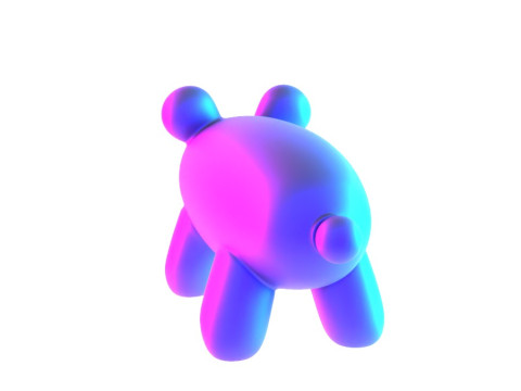 3D Printing Violet Piggy Balloon Decoration Props Second Life toy 3D Модель