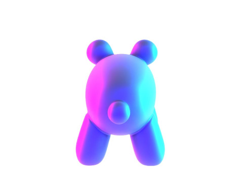 3D Printing Violet Piggy Balloon Decoration Props Second Life toy 3D Модель