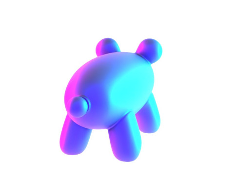 3D Printing Violet Piggy Balloon Decoration Props Second Life toy 3D Модель