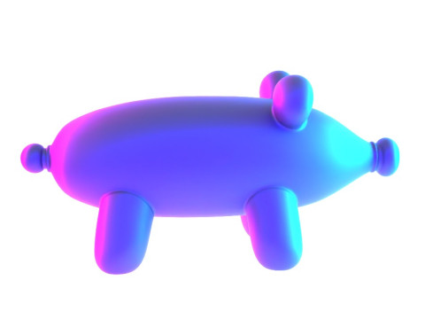 3D Printing Violet Piggy Balloon Decoration Props Second Life toy 3D Модель