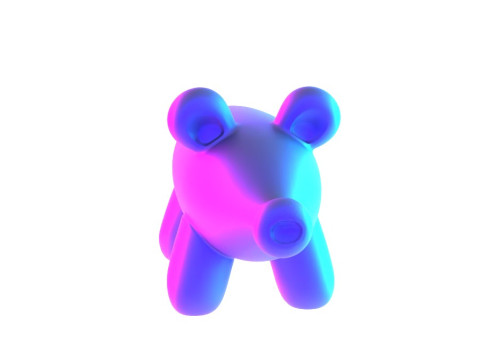 3D Printing Violet Piggy Balloon Decoration Props Second Life toy 3D Модель