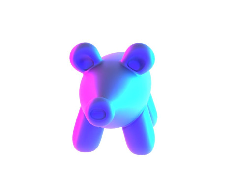 3D Printing Violet Piggy Balloon Decoration Props Second Life toy 3D Модель