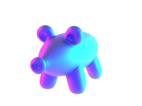 3D Printing Violet Piggy Balloon Decoration Props Second Life toy 3D Модель