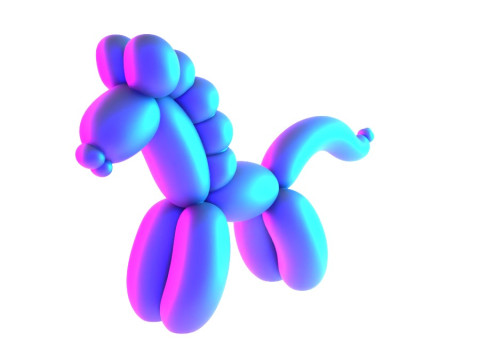 3D Printing Pony Horse Balloon Decoration Props Second Life toy 3D Model
