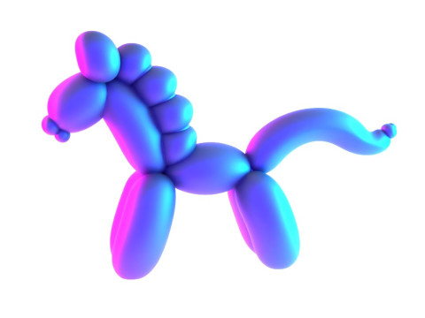 3D Printing Pony Horse Balloon Decoration Props Second Life toy 3D Model