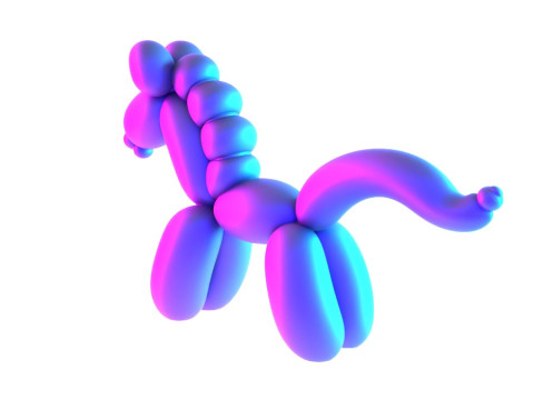 3D Printing Pony Horse Balloon Decoration Props Second Life toy 3D Model