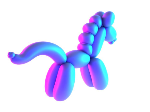 3D Printing Pony Horse Balloon Decoration Props Second Life toy 3D Model