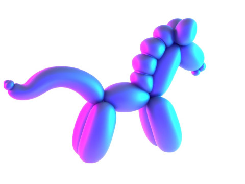 3D Printing Pony Horse Balloon Decoration Props Second Life toy 3D Model