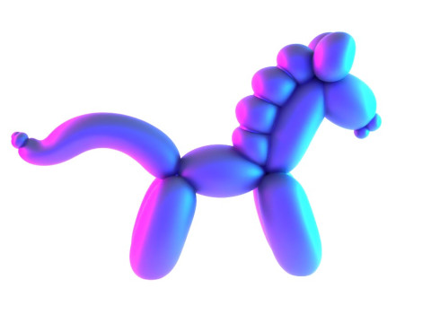 3D Printing Pony Horse Balloon Decoration Props Second Life toy 3D Model