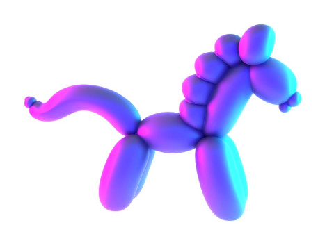 3D Printing Pony Horse Balloon Decoration Props Second Life toy 3D Model