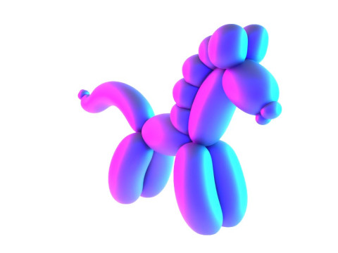 3D Printing Pony Horse Balloon Decoration Props Second Life toy 3D Model