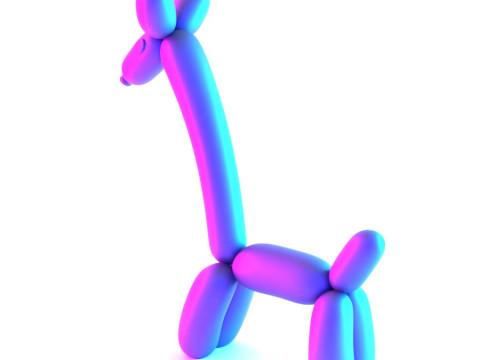 3D Printing Lemon Giraffe Balloon Decoration Props Second Life toy 3D Модель