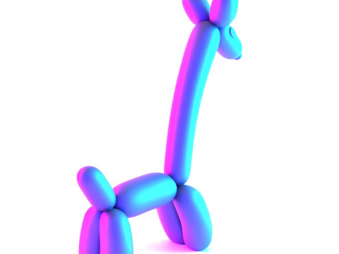 3D Printing Lemon Giraffe Balloon Decoration Props Second Life toy 3D Модель