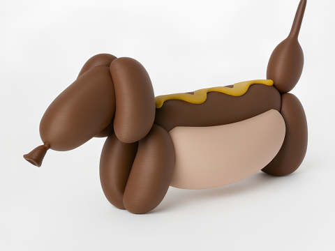 3D Printing Hotdog Pup Dog Snack Balloon Decoration Props Second Life toy Model 3D