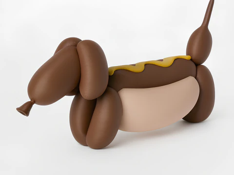 Stampa 3D Hotdog Pup Dog Snack Palloncino Decorazione Puntelli Giocattolo Second Life Modello 3D