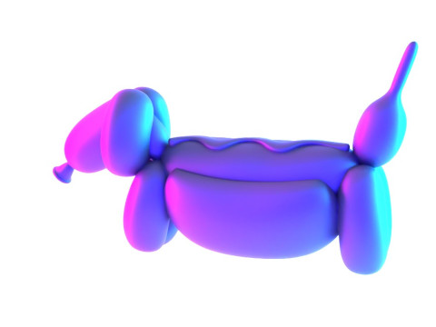 3D Printing Hotdog Pup Dog Snack Balloon Decoration Props Second Life toy 3Dモデル
