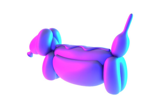 3D Printing Hotdog Pup Dog Snack Balloon Decoration Props Second Life toy 3Dモデル