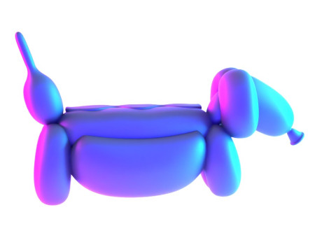 3D Printing Hotdog Pup Dog Snack Balloon Decoration Props Second Life toy 3Dモデル
