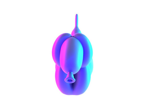 3D Printing Hotdog Pup Dog Snack Balloon Decoration Props Second Life toy 3Dモデル