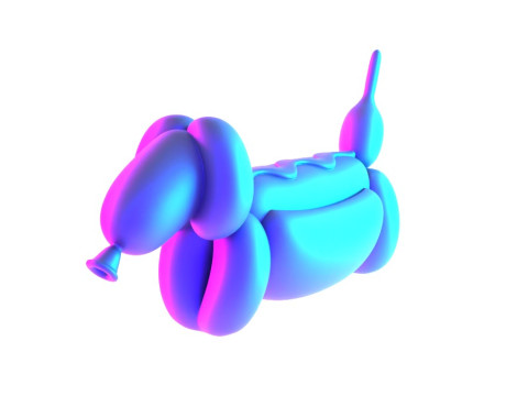 3D Printing Hotdog Pup Dog Snack Balloon Decoration Props Second Life toy 3Dモデル