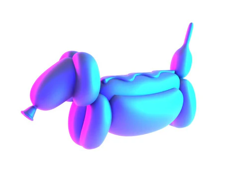 3D Printing Hotdog Pup Dog Snack Balloon Decoration Props Second Life toy 3D Model