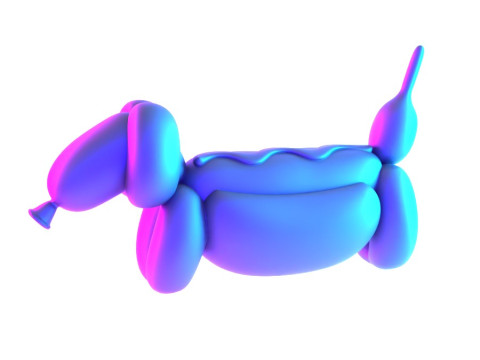 3D Printing Hotdog Pup Dog Snack Balloon Decoration Props Second Life toy 3Dモデル