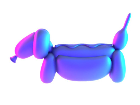 3D Printing Hotdog Pup Dog Snack Balloon Decoration Props Second Life toy 3Dモデル