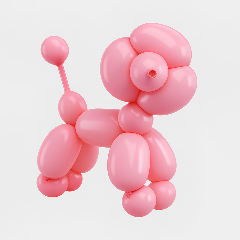 3D Printing Cotton Poodle Balloon Decoration Props Second Life toy 3D Model .c4d .max .obj .3ds .fbx .stl .blend