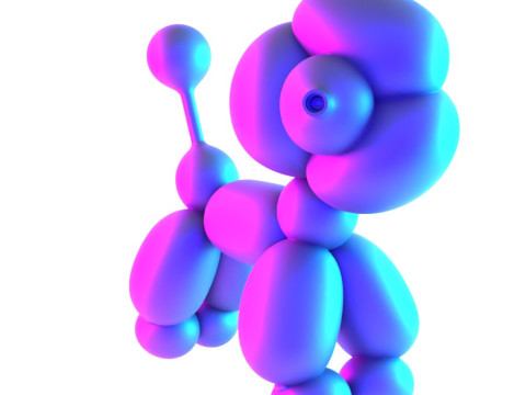 3D Printing Cotton Poodle Balloon Decoration Props Second Life toy 3D Model